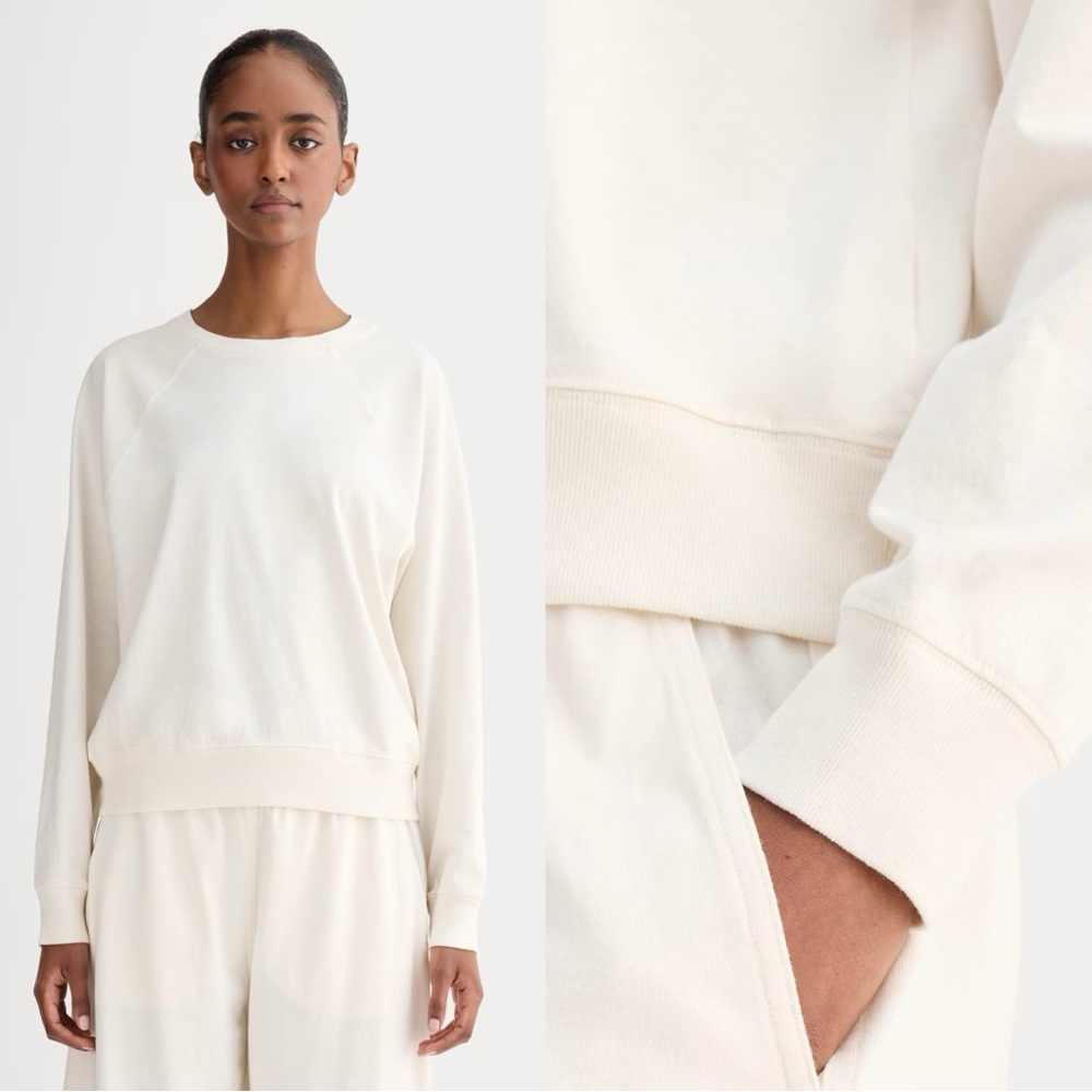 Everlane Cream Oversized Long Sleeve Sweatshirt